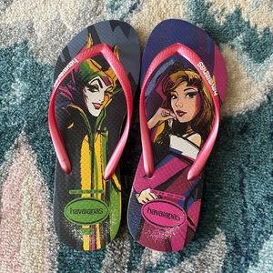 2for$10 🩴 Havaianas Maleficent & Sleeping Beauty 🩴 Flip Flops